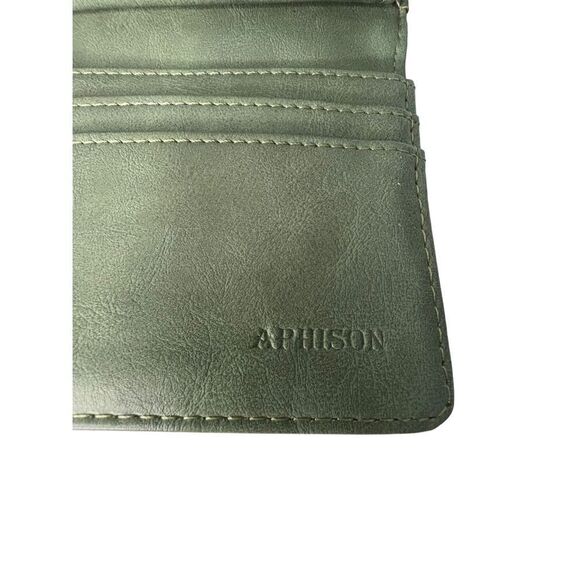Aphison Sage Green Wallet With Cutout Detail - Picture 5 of 5